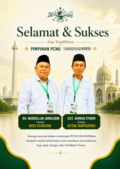 PCNU  Pengurus Cabang Kabupaten Solok Selatan Rois Syuriyah KH Nasrullah Jamaludin dan Ketua Tanfidziyah Ust Ahmad Syukri